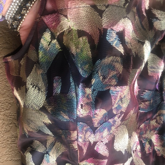 Alex Marie Sarah Embroidered Floral Print Hi-Low A-Line Midi Holiday Dress Sz 6 - Picture 13 of 13